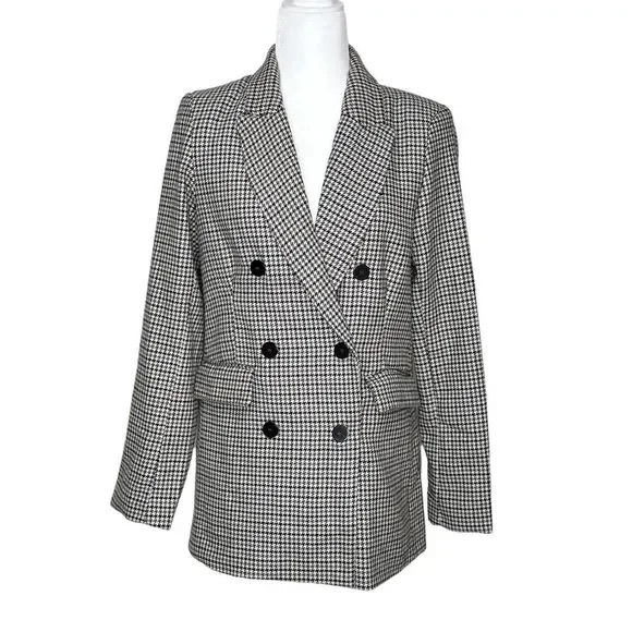 ▪️NWT Joie Double Breasted Houndstooth Blazer - Picture 2 of 5
